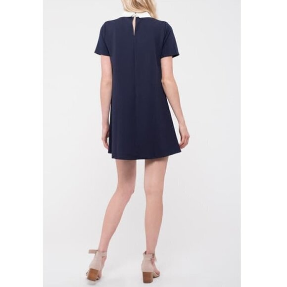 Blu Pepper Collared Floral Embroidered Dress M - Picture 3 of 6